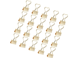 Clipes de metal dourado em formato de coração Packove, pequenos clipes de papel para organizar documentos e a mesa.