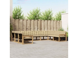 Vidaxl Conjunto De Sofás Para Exterior 9 Pcs Branco E Bege
