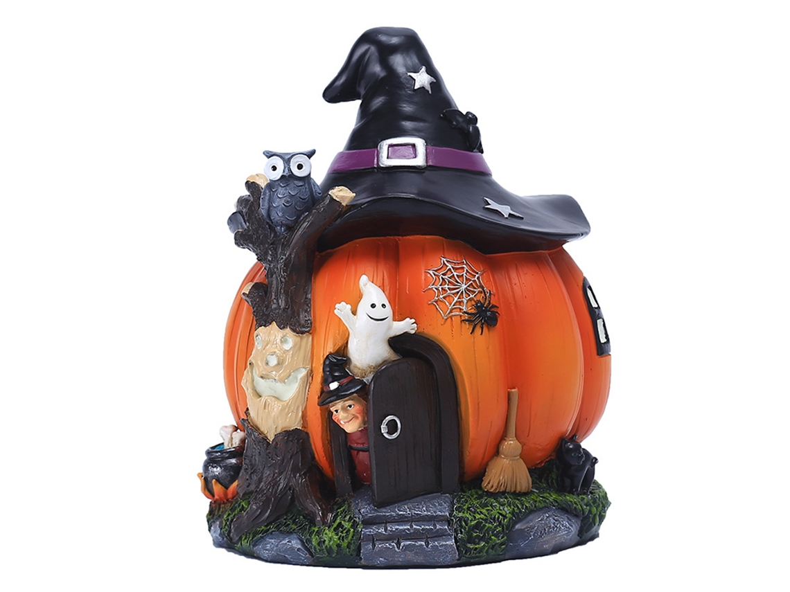 Figurinha de Bruxa e Abóbora com Iluminação LAXISCREED