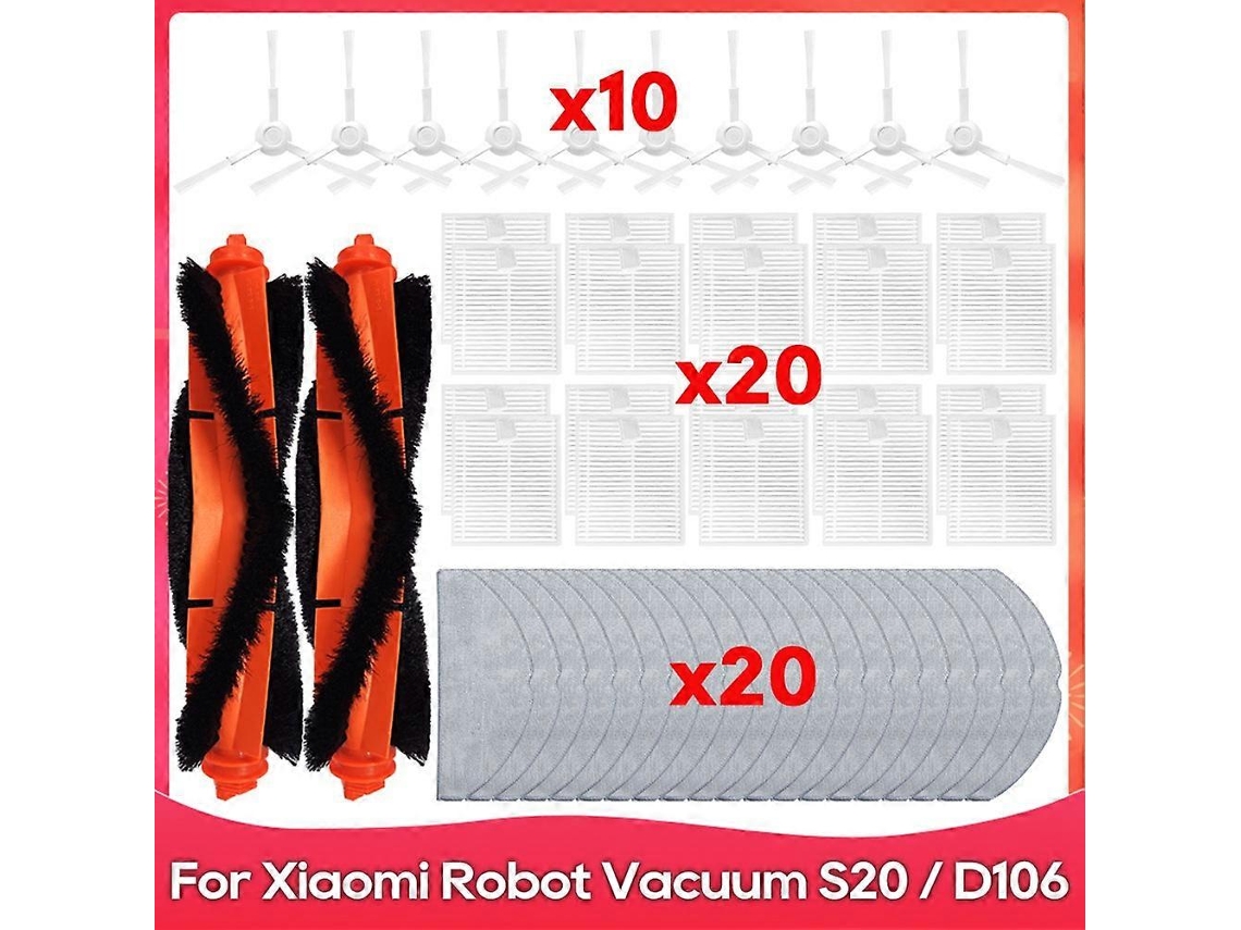 Kit De Acessórios Para Aspirador Robô S20 / D106: Peças De Reposição, Escova Rotativa, Escova Lateral, Filtro, Panos De Limpeza._ptg