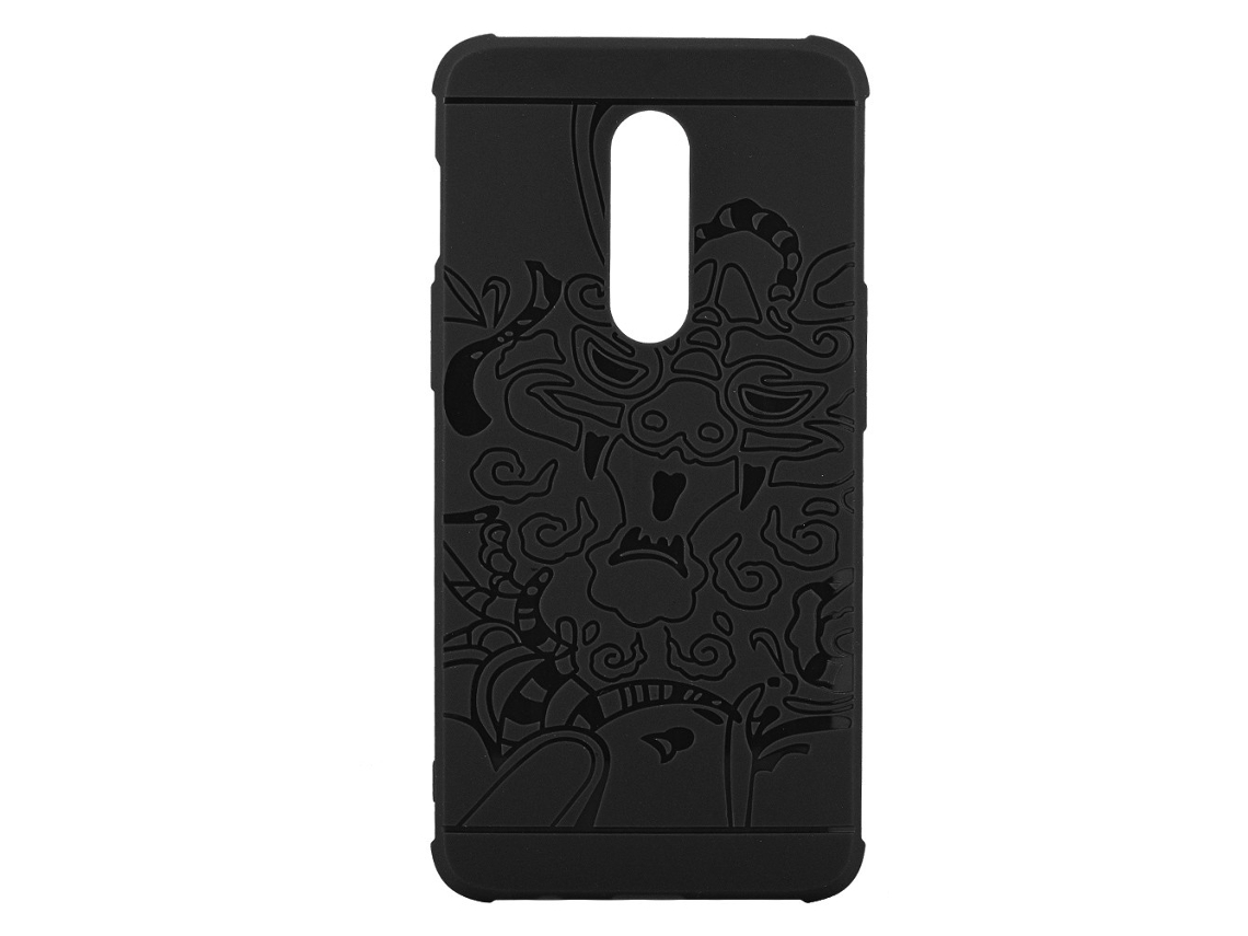Capa de Telefone Preta com Padrão de Dragão EOOCOO