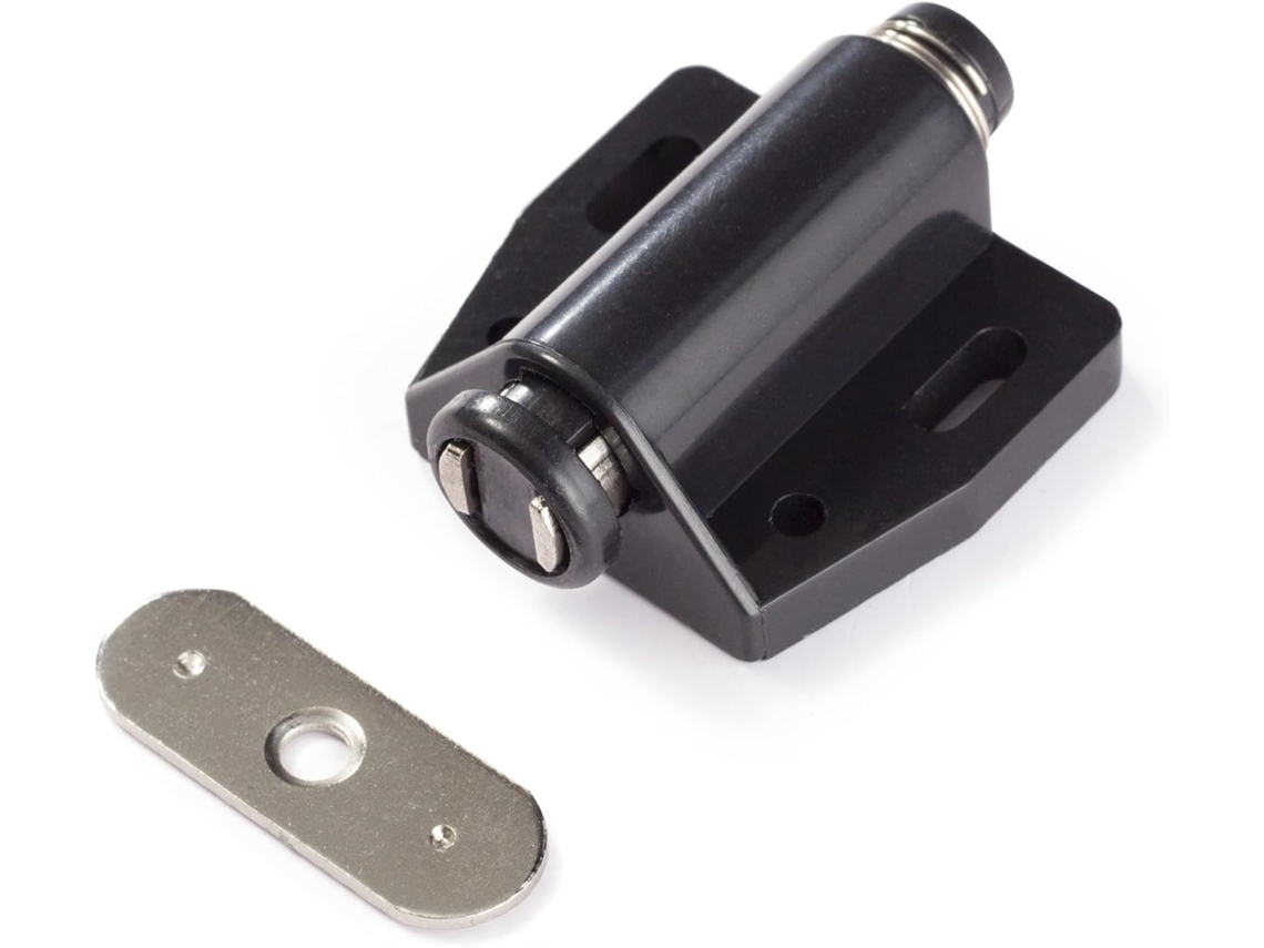 Fecho De Porta Pressão Com Ímã E Placa Redonda, 4 Peças, Multicolorido, Em Plástico E Ferro Preto