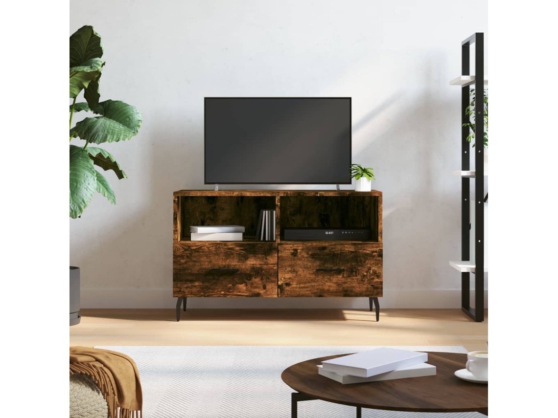 Vidaxl Móvel De Tv 80x36x50 Cm Derivados De Madeira Carvalho Fumado