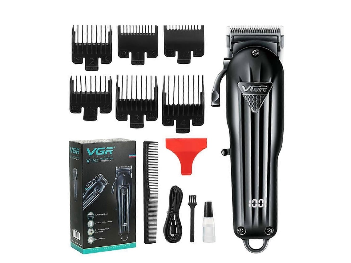 Aparador De Cabelo Profissional, Com 6 Pentes Guia, Display Led