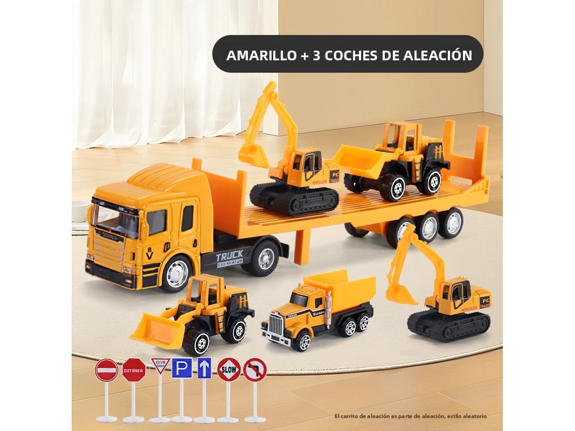 (amarelo) Caminhão De Corrida Grande De Metal, Brinquedo Para Crianças De 4 A 12 Anos.