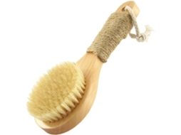 Escova De Banho Ganazono Para Esfoliação Suave E Pele Macia, 20cm, Madeira, Cerdas Naturais, Antiderrapante, Escova De