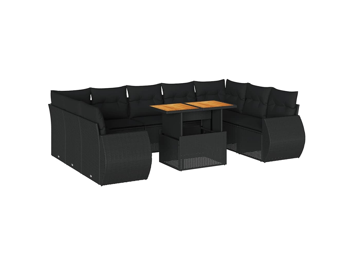 Garden Sofa Set, Garden Sofa Sets Vidaxl Preto Rattan / Vime (n/a)