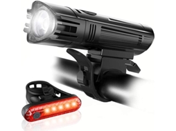 Conjunto De Luzes Bicicleta Recarregáveis Via Usb, 380 Lúmens, Farol