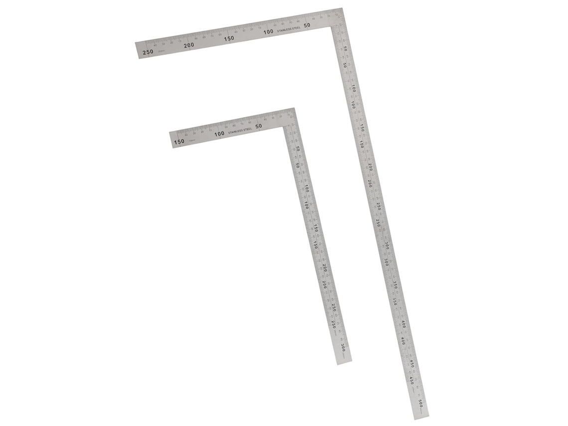 Esquadros Em De Aço Inoxidável Uonlytech Para Marcenaria Desenho Técnico, Conjunto 2 Réguas Metálicas 150x300