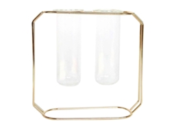 Vaso De Vidro Transparente Com Base De Metal Laxiscreed Para Flores E Decoração Elegante E Moderna