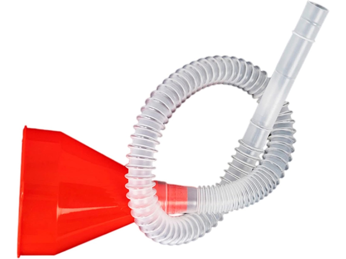Funil Anti Respingos De Enchimento Rápido Vermelho Com Tubo Flexível 60cm 24 Polegadas Comprimento