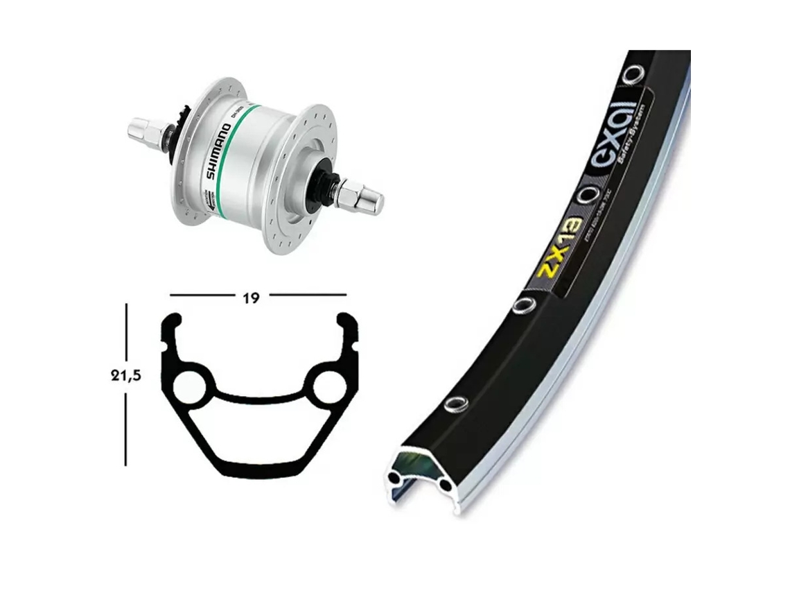 Roda dianteira EXAL Dyn Dh3N31 36T EXAL Zx 19