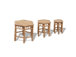 Bancos De Jardim 3 Pcs Bambu Dkd Home Decor