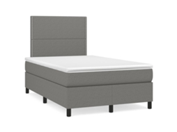 Vidaxl Cama Boxspring Com Colchão 120x190 Cm Tecido Cinzento-escuro