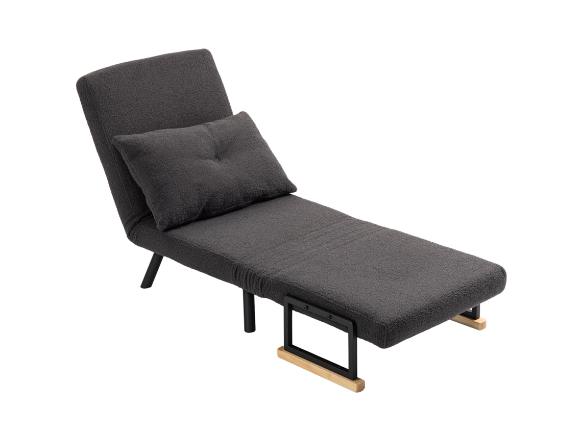 Poltrona Convertível em Cama 3 em 1 Cinza S/MARCA (63x73x81 cm, encosto ajustável)