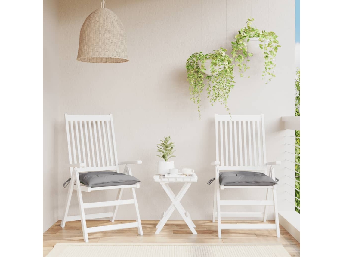 Vidaxl Almofadões De Cadeira 2 Pcs 40x40x7 Cm Tecido Oxford Cinza