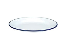 Prato Raso Esmaltado 22 Cm, Aço Inoxidável, Branco Seguro Para Máquina De Lavar Ibili