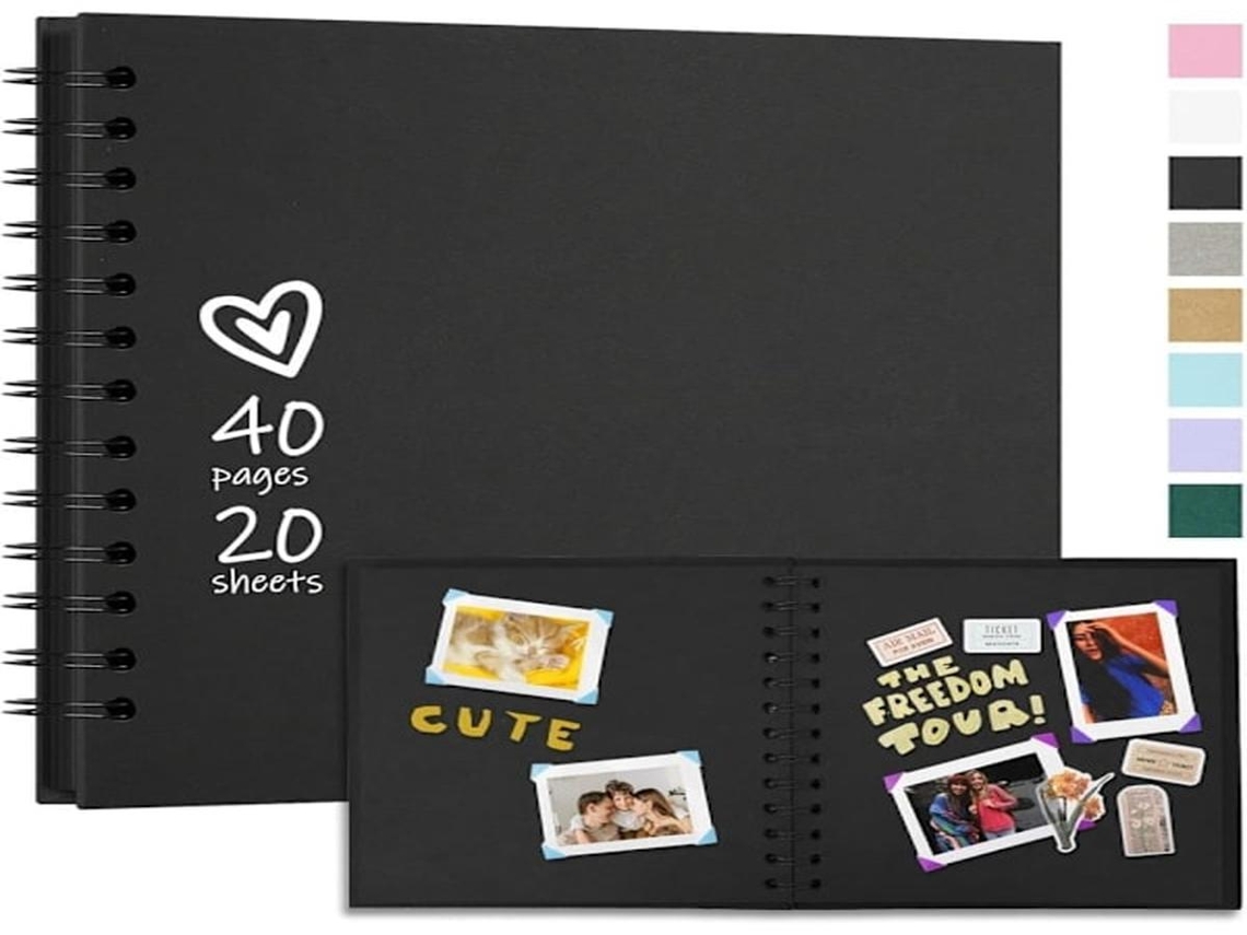 Álbum de fotos Lurelia, 18x18 cm, 40 páginas, capa dura, encadernação em espiral, faça você mesmo
