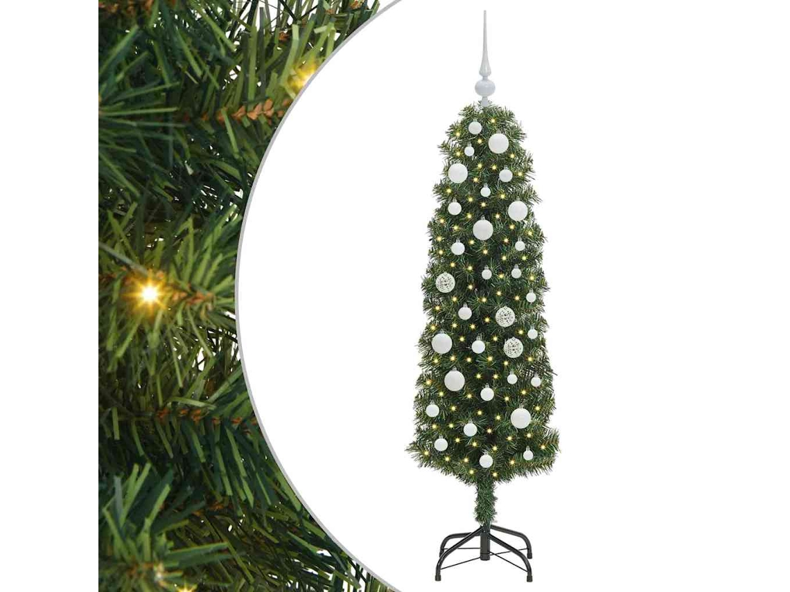 Árvore De Natal Slim Moderna Vidaxl Verde Pvc (150 Cm)