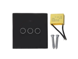 Interruptor Inteligente Wifi 3 Gang De Parede Com Painel De Vidro Reforçado 86 Tipo