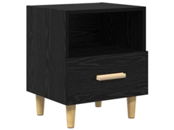 Armário de Cabeceira com Gaveta Carvalho Preto 40x35x47 cm MAISON EXCLUSIVE