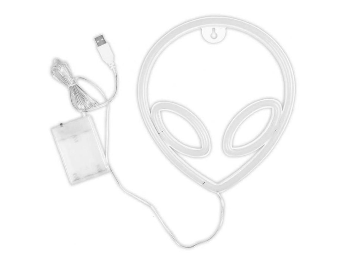 Noite Nelight Alien Et Led Lâmpada Brilho Usb Preto para Decoração de Arte de Parede de Quarto Azul