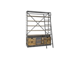 Prateleira em Forma de Escada de Madeira Reciclada ALEXANDRA HOUSE LIVING (164x47x226cm)