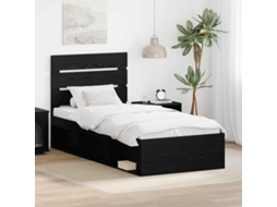 Vidaxl Estrutura Da Cama Preto 75 X 190 Cm Madeira De Pinheiro Sólida