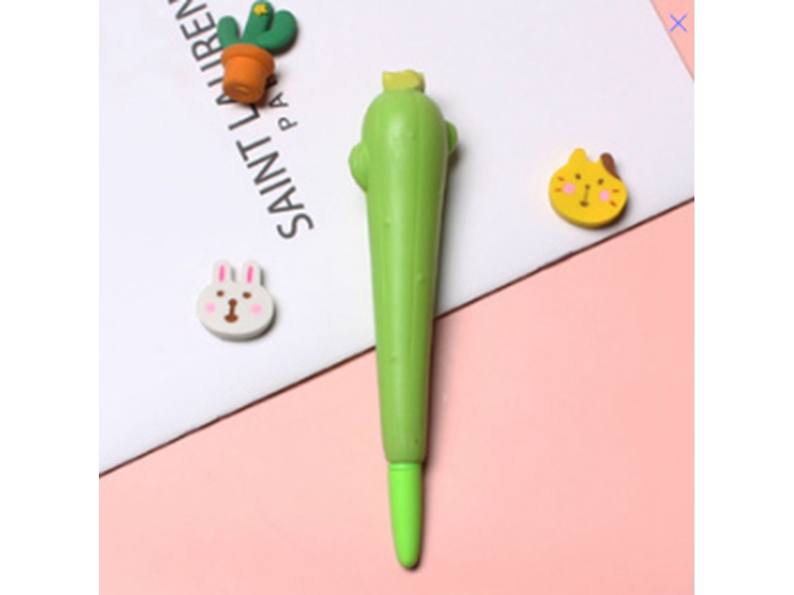 Bolígrafos Squishy Cute Para Aliviar O Estresse Kawaii Com Tinta Gel Presente Escolar Cactus