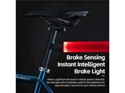 Sensor Freio rockbros Bl-s1 Sensor Freio Inteligente Lanterna Traseira Bicicleta 400mah Tipo C Ipx7 Alumínio Ciclismo Noturno