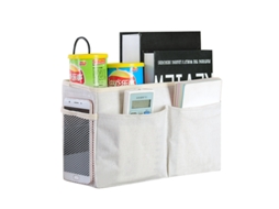 Organizador de cabeceira branco, bolsas penduradas, mesa de cabeceira Slowmoose