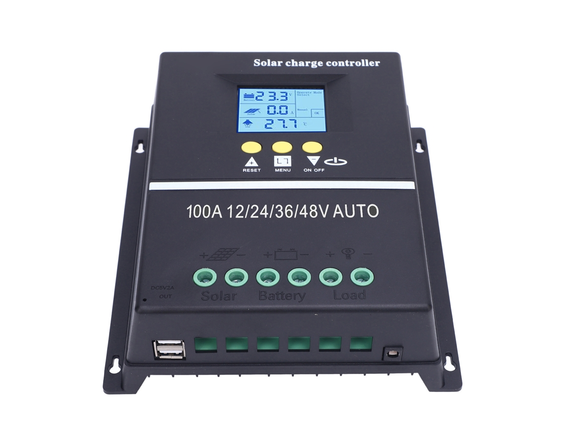 Controlador De Carga Solar 100a 12v-48v Com Lcd E Usb Modos Múltiplos Regulador De Painéis Solares