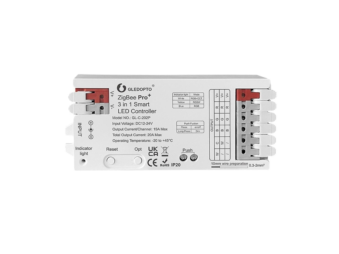 Lurelia Iluminação Led Zigbee 3 I 1 Rgbcct/rgbw/rgb Led Slinga Ljusregulator 20a Max H/ue Alexa Homey Tuya Smart App V