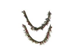 Grinalda de Natal HOME ESPRIT Vermelho Verde Polietileno 23 x 11,5 x 180 cm (2 Unidades)