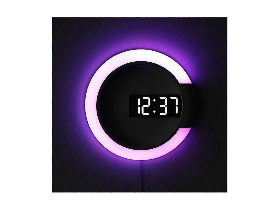 Relógio Digital Led Com Temperatura, 7 Cores, Decoração 3d Para Quarto E Sala
