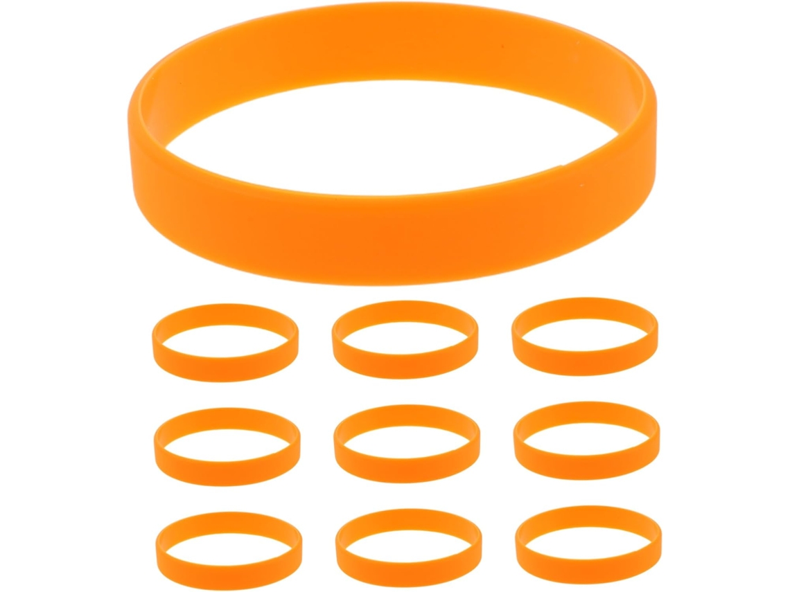 Holibanna Conjunto de 48 Pulseiras Elásticas de Silicone Laranja para Eventos Esportivos e Festas, Lembrancinhas Para