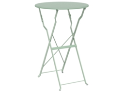 Conjunto 1 Mesa De Esplanada Vidaxl Verde Aço (ø 50 X 71 Cm)