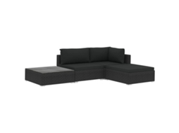 Garden Lounge Set, Garden Lounge Sets Vidaxl Preto Rattan / Vime (n/a)