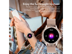 RELOJ INTELIGENTE Nx19 para Mujer, Deportivo y de Moda, Brazalete de Acero Dorado, Compatible con Android e Ios S/MARCA