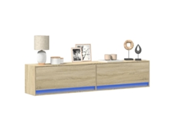 Vidaxl Móvel De Parede P/ Tv C/ Luzes Led 180x31x38 Cm Carvalho Sonoma