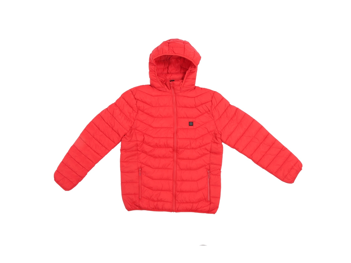 Chaqueta Quente Homem Mulher Usb 3 Níveis Controle De Temperaturas Capuz Inverno Vermelho Xl