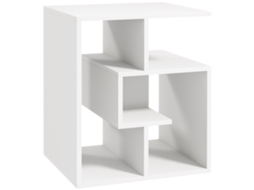 Mesa Lateral Branca com Prateleiras 45x40x55 Cm | S/MARCA