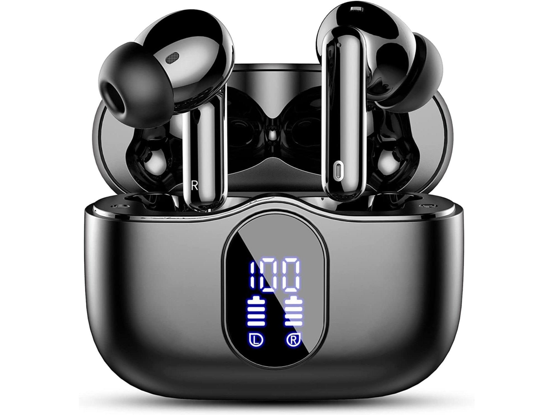 Fones de ouvido sem fio, Bluetooth 5.3, visor, som HiFi, à prova d'água MDUG (preto)