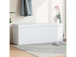 Vidaxl Banco De Arrumação Dobrável Pvc Branco