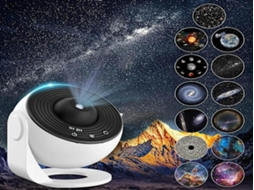 Lurelia Projetor Galáxia Led, Usb, Rotação 360°, Céu Estrelado, Para Quarto Preto