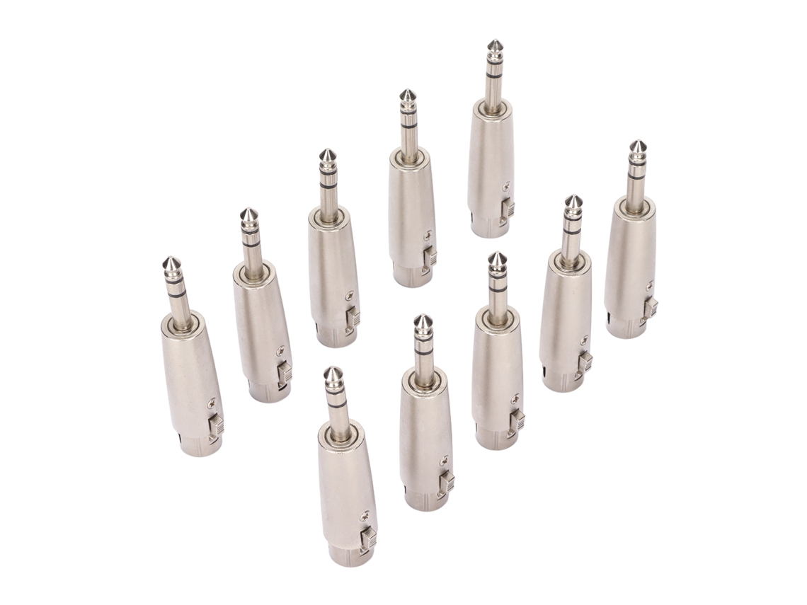 Aetheria 10pcs Adaptador 1/4 Trs para Xlr Fêmea 3 Pinos Conector Estéreo Balanceado 6.5mm