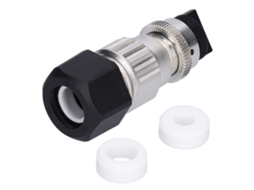 Conector Feminino De Energia Circular De 2 Pinos Com Saída Reta E Manga De Borracha Laxiscreed Para Uso Industrial