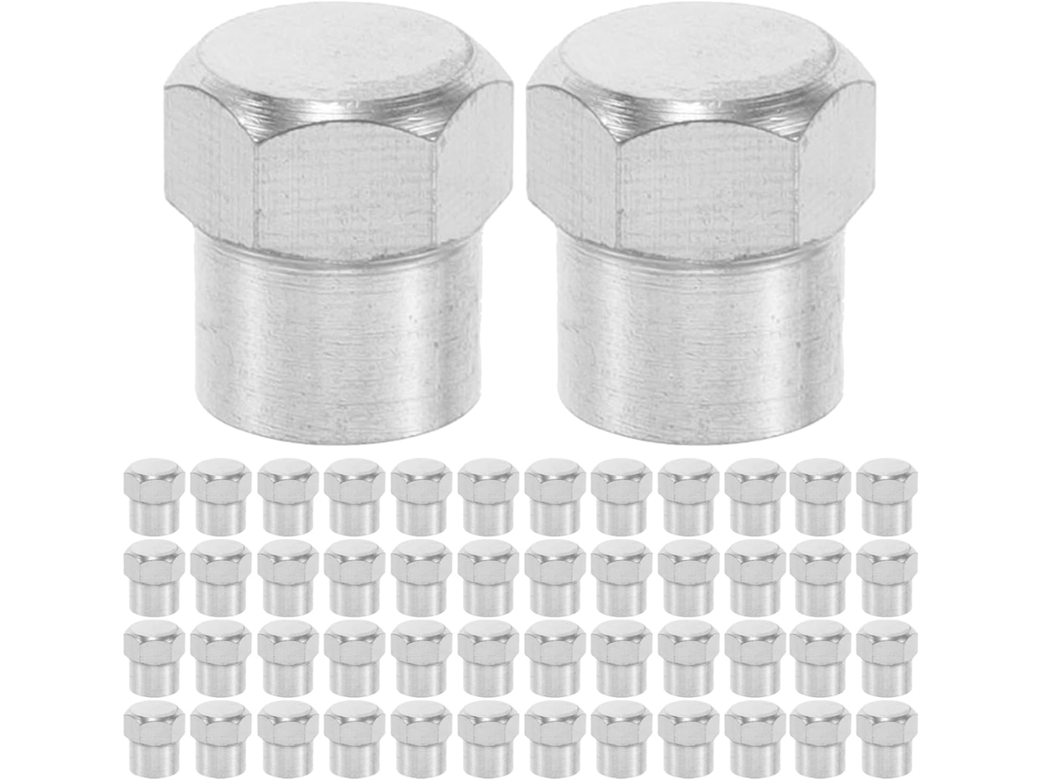 Pacote com 200 tampas universais Pretas para válvulas de pneus em ABS, 9 mm de diâmetro, protetoras.