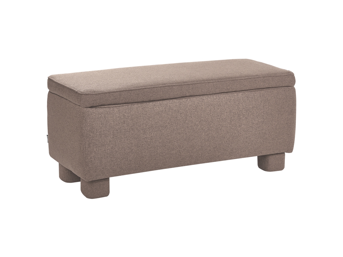 Banco De Cama Beliani Ithaca De Tela Beige 104x40x45