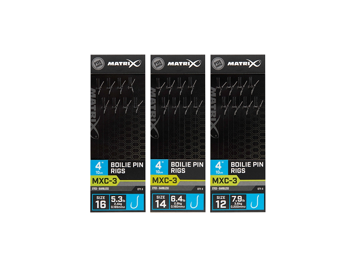 Conjunto de 8 líderes sem barbless MATRIX MXC-3 Boilie Pin
